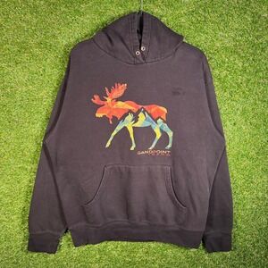 Blue 84 Sandpoint Idaho Moose Graphic‎ Hoodie Black Mens Medium